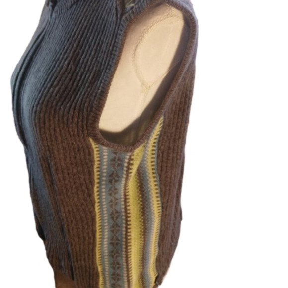 Vintage Zip Front Sleeveless Sweater/Vest with Pattern Details Size Small - Picture 2 of 9